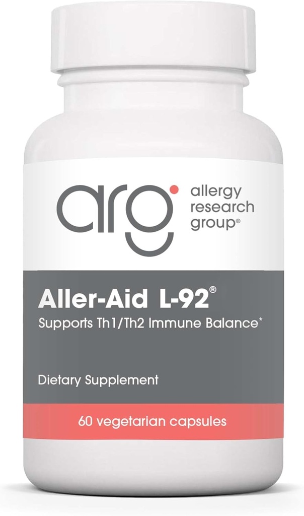 Alerji Araştırma Grubu Aller-Aid L92 Supplement - Lactobacillus Acidofilius, Hint Frankincense, Boswellic Acid, Vegetarian Capsules - 60 Count Count Count Count Count