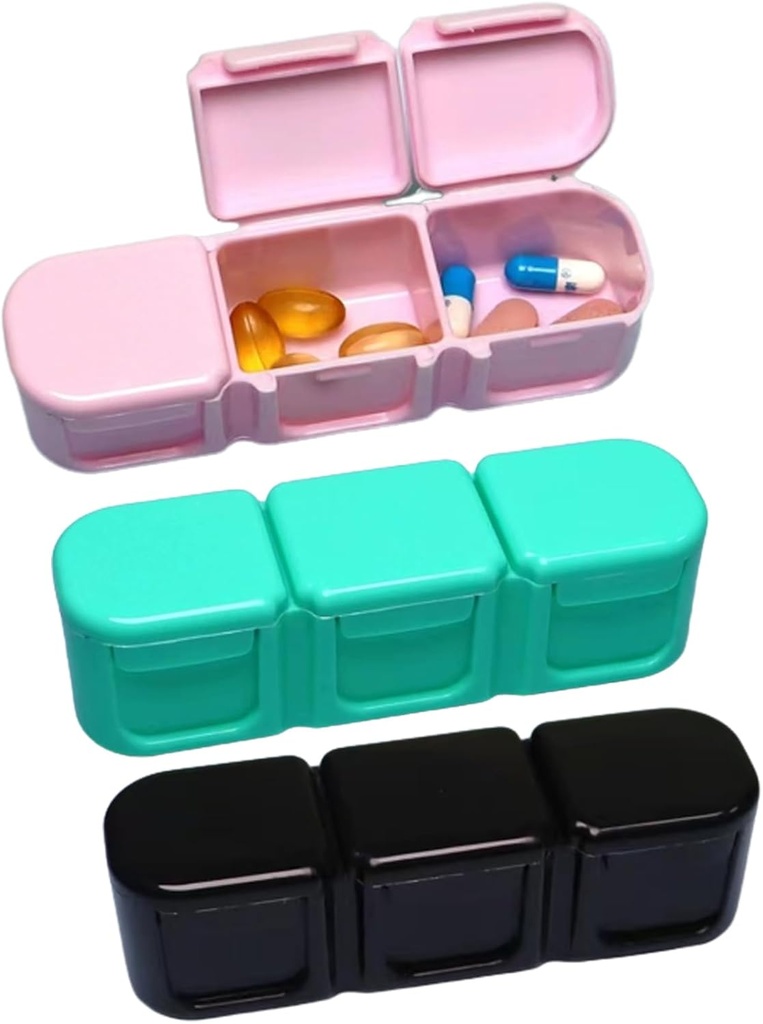 3 κομμάτια Pill Organizer, 3 χρονοδιακόπτης καθημερινή απόδειξη υγρασίας κουτί Pocket Purse Portable Travel Βιταμίνη κουτί ιατρική περίπτωση