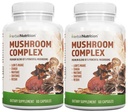 Herbal Beslenme Mushroom Kompleksi 700 mg ila 1400 mg. 5 En Güçlü Mushrooms - Lions Mane, Reishi, Chaga, Maitake, Shiitake - Supports Immune Health, Nootropic Brain Health for Memory & Focus