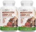Herbal Nutrition Mushroom Complex 700mg to 1400mg. The 5 Most Powerful Mushrooms - Lions Mane, Reishi, Chaga, Maitake, Shiitake - Supports Immune Health, Nootropic Brain Health for Memory & Focus