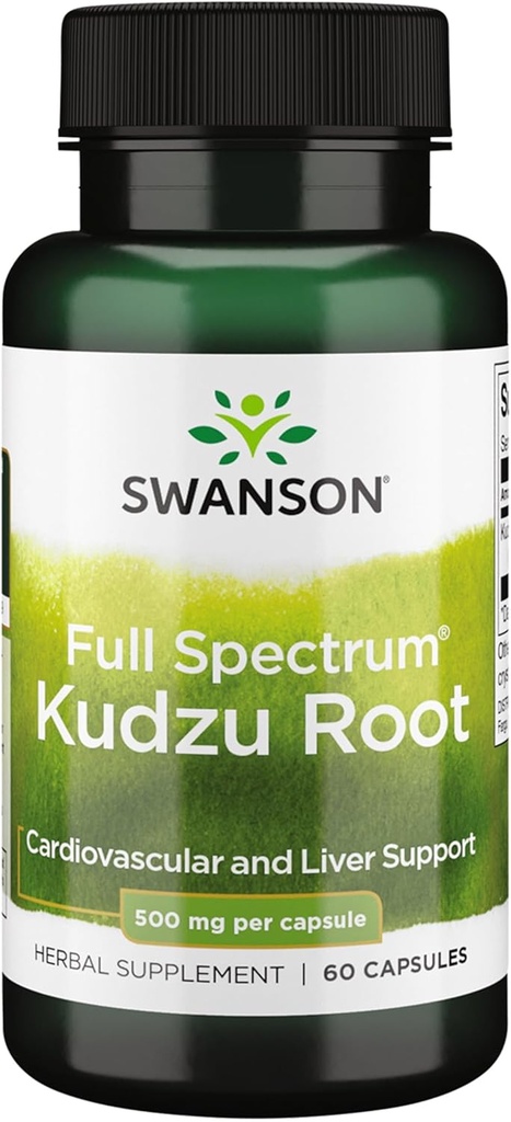 Swanson Full Spectrum Kudzu Root - φυτικό συμπλήρωμα που υποστηρίζει την υγεία της καρδιάς και του ήπατος - Μπορεί να υποστηρίξει υγιή επίπεδα αρτηριακής πίεσης & χοληστερόλης - (60 κάψουλες, 500mg το καθένα)