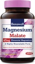 Bonawell Magnezyum Malate, Malic Acid'ye Bonded, High Abxia, 45mg Elemental Magnezyum, Kas Relaxation & Energy Production, Easy-to-Swallow Caps, No Gluten Soy & Dairy, Vegan & Non-GMO, 90 Cts