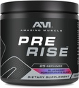 Amazing Muscle Pre Rise | Pre-Workout Toz Supplement with Caffeine & Beta-Alanine for Men & Women | 25 Hizmetler (25 Hizmetler, Blueberry Pomegranate Blast)