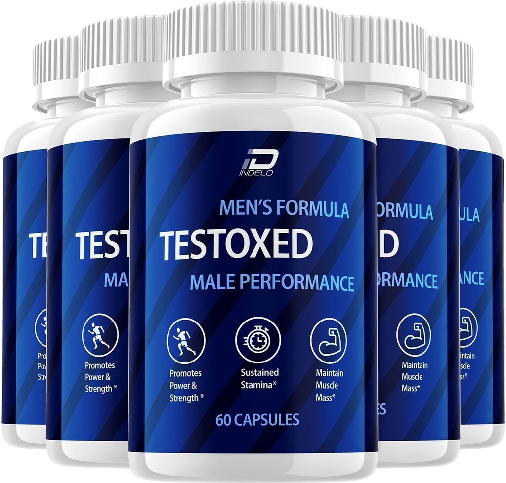 Testoxed Capsules Supplement, Testoxed Advanced Men Wellness Desteği, Resmi Testoxed Maksimum Güçlü Enerji Performansı, Testoxed Premium Diyetary Formula 5 Pack - 300 Capsules)
