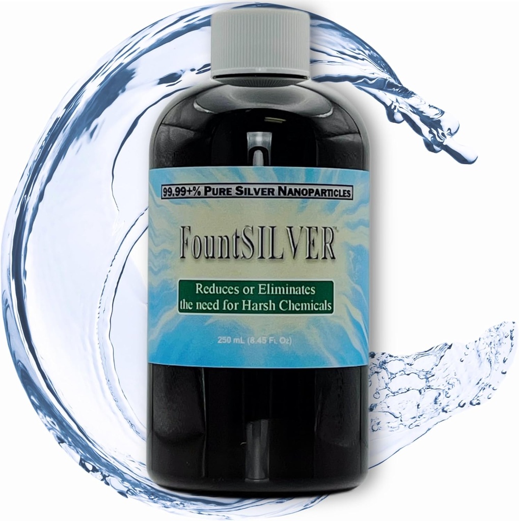 FountSILVER Çeşme Su Tedavisi - Yoğun Gerçek Koloidal Gümüş - 250 mL (8.45 Fl Oz) Amber