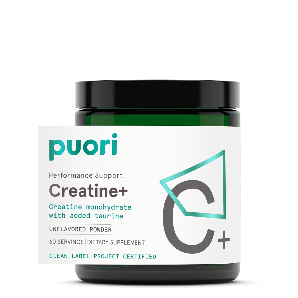 Puori Tinatine Monohidrat Tozu Taurin – Unflavor Kretine Toz, Erkekler ve Kadınlar için Pre-Workout Supplement - Muscle Builder, Gelişmiş Çalışma Performansı ve Güçlü Bina - 60 Hizmet