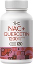 VHC NAC Supplement,Acetyl L-Carnitine1200mg Plus Quercetin, Optimum Dose (1200mg + 100mg), 2 σε 1 Dual Action Formula N- Acetyl-L-Cysteine με Quercetin, για αναπνευστικό, ήπαρ, ανοσοποιητικό, Κατασκευασμένο στις ΗΠΑ