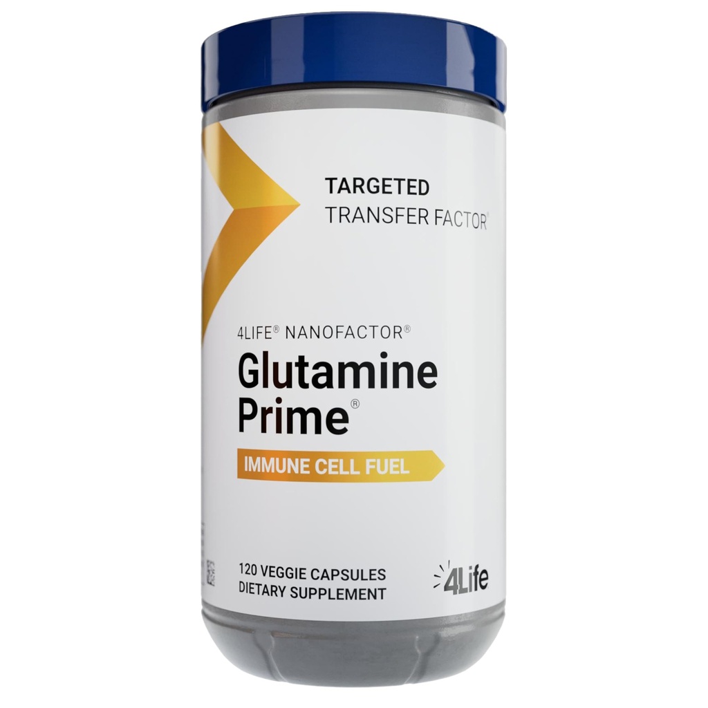 4Life Glutamine Prime - Glutamine ve Geliştirilmiş Hücre İletişimi ile Yakıt Immune Hücreleri NanoFactor - Wellness ve Enerji - 120 Veggie Capsules