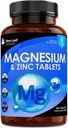 Magnezyum Supplement ve çinko Supplement (6 Ay Supply) Yüksek Absorbency & Çinko - Kas Bones & Sağlıklı Immune Function - Vegan, Non-GMO, Gluten-Free - 365 Küçük Tabletler