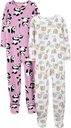 Carter'ın Girls' 2Pack Loose-fit Fleece Footed Pajamas