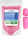 XPRS Nutra Boyutu 4 Boş Kapsüller - 500 Kont Boş Gelatin Capsules - Pill Gelcaps - DIY Capsule Filling - Pure Bovine Pill Gel Caps (Pink)