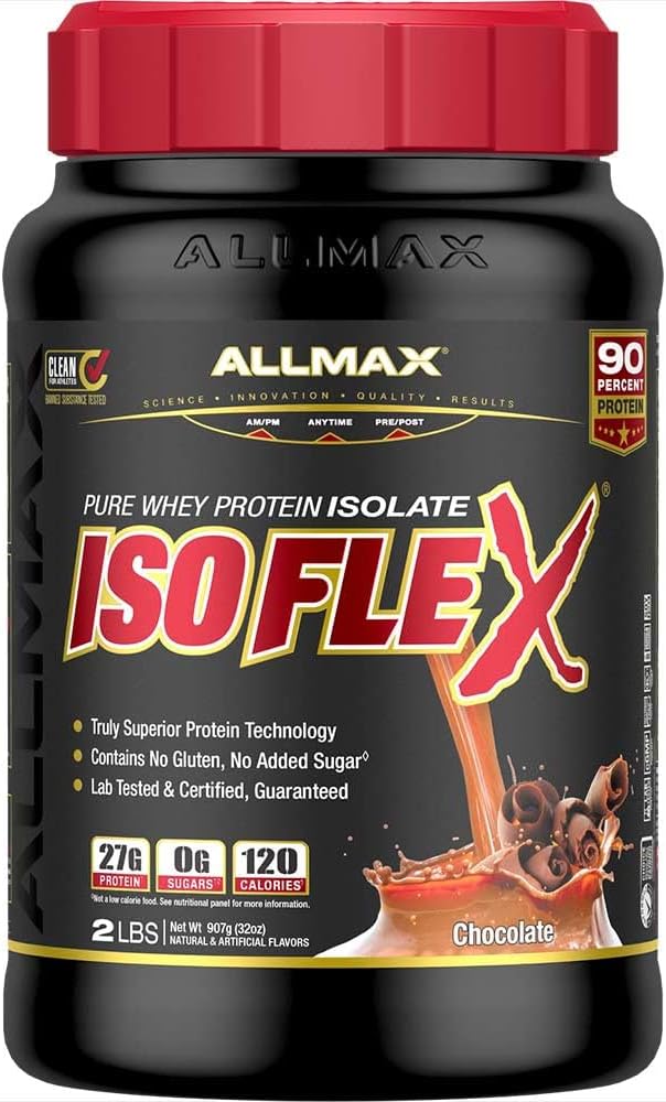 ALLMAX ISOFLEX Whey proteini, Çikolata - 2 lb - Protein Per Scoop - Zero Fat & Sugar - 99 Lactose Free - Gluten Free & Soy Free - Approx. 30 Hizmetler
