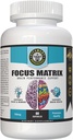 Focus Matrix (1 μπουκάλι) Brain Health Supplement - για καλύτερη εστίαση, μνήμη, προσοχή, συγκέντρωση, Ginkgo biloba Leaf, Bacopa Monnieri, Focus Pill