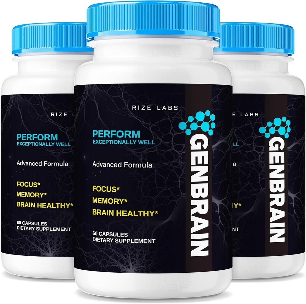 rize labs GenBrain Memory Supplement, GenBrain Extra Strength Brain Support Capsules, GenBrain Advanced Memory Complex, GenBrain Pure All-Natural Pills, Gen Brain Reviews (180 Capsules) (Pack of 3)