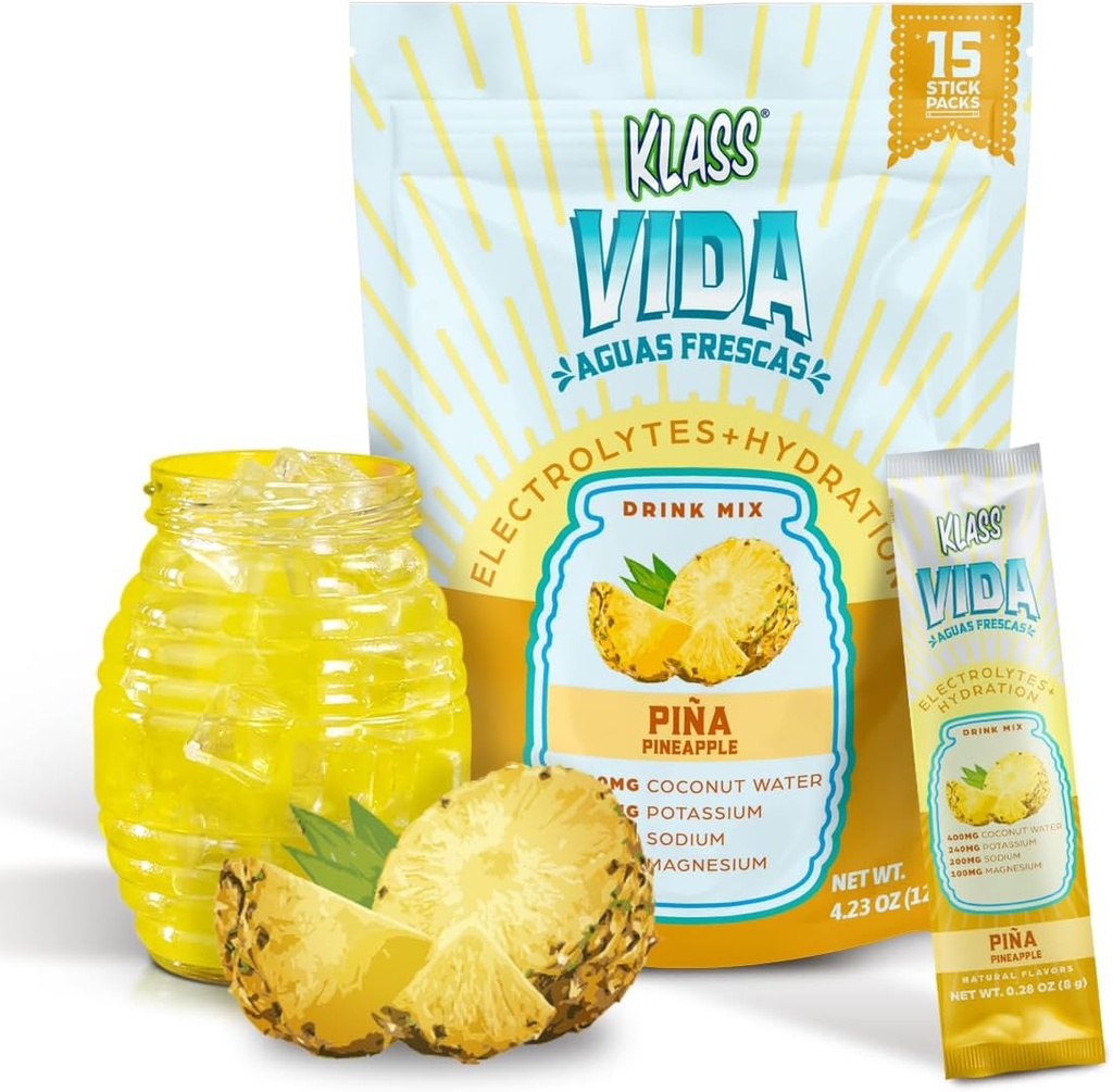 Elektrolyte Drink Mix – Pineapple Agua Fresca Flavor | Sugar-Free Hydration Toz with Coconut Water & Minerals | 15 Single-Serve Stick Packs, Low Calorie, Natural Flavor Fresca Flavor | Sugar-Free Hydration Toz with Coconut Water & Minerals | 15 Single-Serve Stick Packs, Low Calorie, Natural Flavor