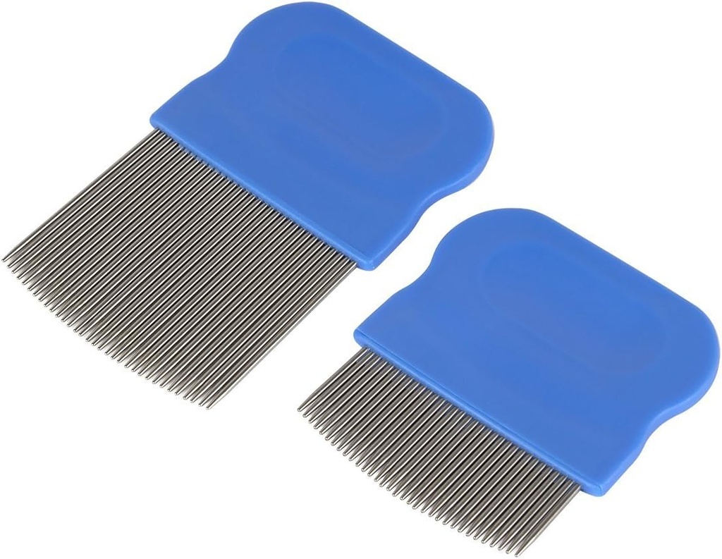 Ezy Dose Kids Lice ve Eggs Comb | Baby, Toddler, Yetişkin | Paslanmaz Çelik Pin Dişleri | 2 Paket (Short/Long)