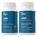 Dr. Tobias Lung Health & Liver 21 Gün Lung ve Liver Cleanse & Detox C, Butterbur, Quercetin, Solarplast, Artichoke, Milk Butle