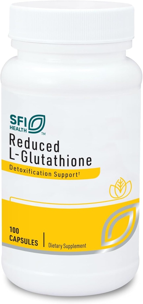 Klaire Labs SFI Health Μειωμένη L-Γλουταθειόνη 150mg - Αντιοξειδωτικό συμπλήρωμα με Μαγνήσιο για το ήπαρ, το Detox & το ανοσοποιητικό - Ενεργή, μειωμένη μορφή - Hypoallergenic (100 κάψουλες)