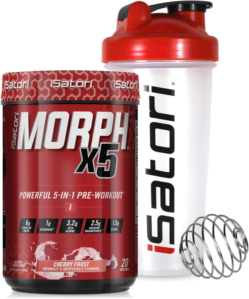 iSatori Morph Xtreme Intense Pre Workout - Bombsicle (20 Servisler) Classic Blender (Clear Şişe with Red Top)