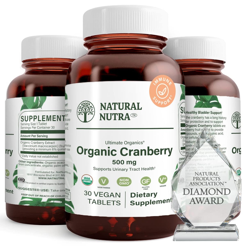 Doğal Nutra Organik Cranberry Ekstraksiyon Tamam, Urinary Ailment, Tavsiyeler Bone Health, Help keep Heart Health, Digestion, Discover Skin Health, 30 Tablet, One Moon Supply