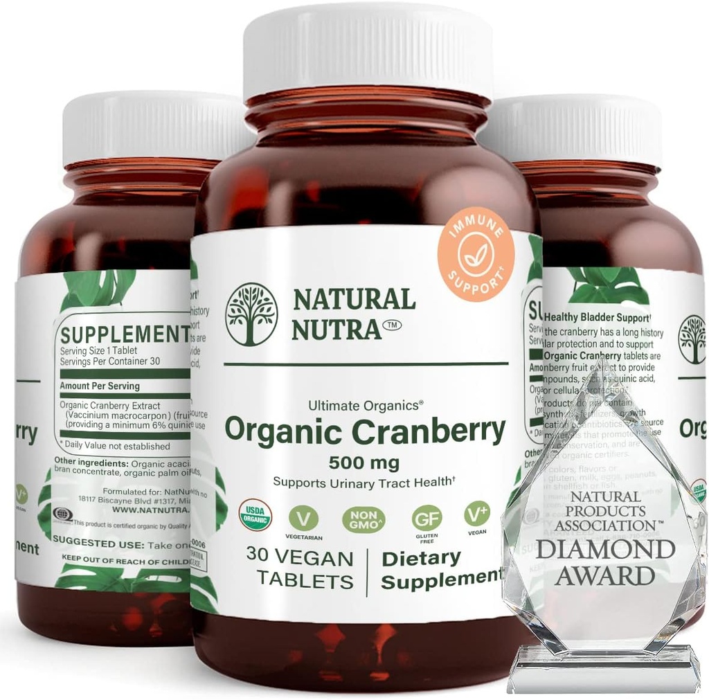 Doğal Nutra Organik Cranberry Ekstraksiyon Tamam, Urinary Ailment, Tavsiyeler Bone Health, Help keep Heart Health, Digestion, Discover Skin Health, 30 Tablet, One Moon Supply