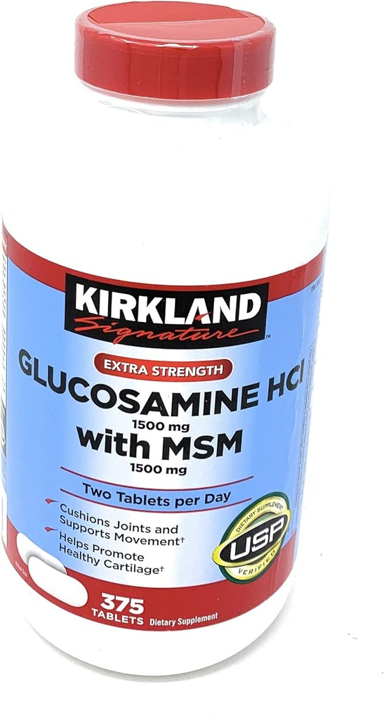 Kirkland Signature Glucosamine with MSM, 375 Tablet (3 Pack)
