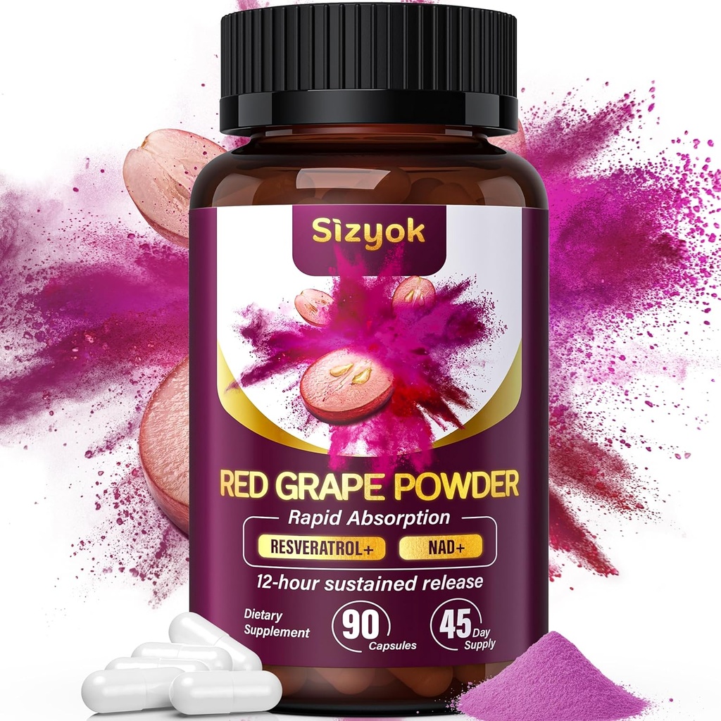 Piceid Resveratrol συμπλήρωμα και NAD+ αναγεννητής κυττάρων, Ultra υψηλής καθαρότητας & Bioδιαθέσιμη, Υποστήριξη Heart Health, ροή αίματος, Κυτταρική παραγωγή ενέργειας & Μεταβολισμός, κόκκινη σκόνη σταφυλών, 45 ημέρα προσφοράς-57