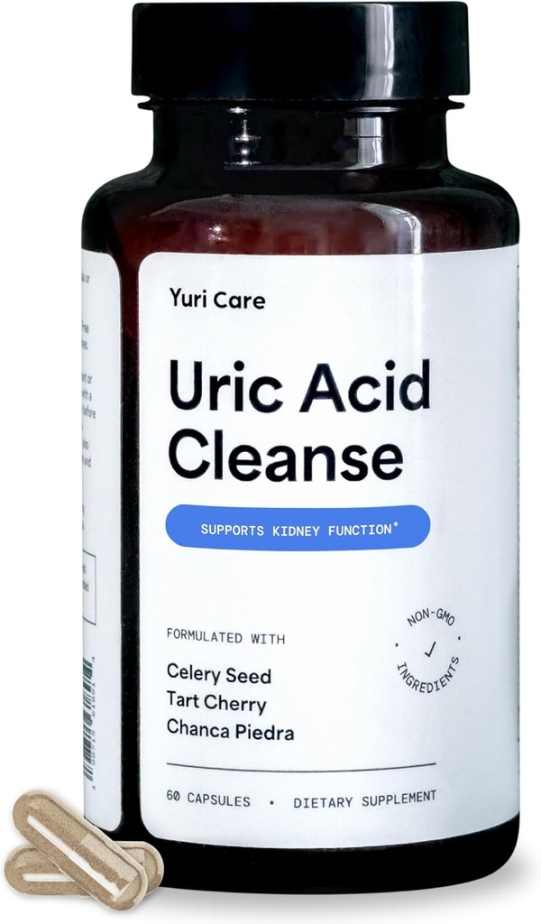 Natural Uric Acid Cleanse with 2000mg Celery Seed, 1000mg Chanca Piedra, Pomegranate Extract, Tart Cherry Extract Capsules - Kidney Cleanse Detox & Repair for Uric Acid Flush
