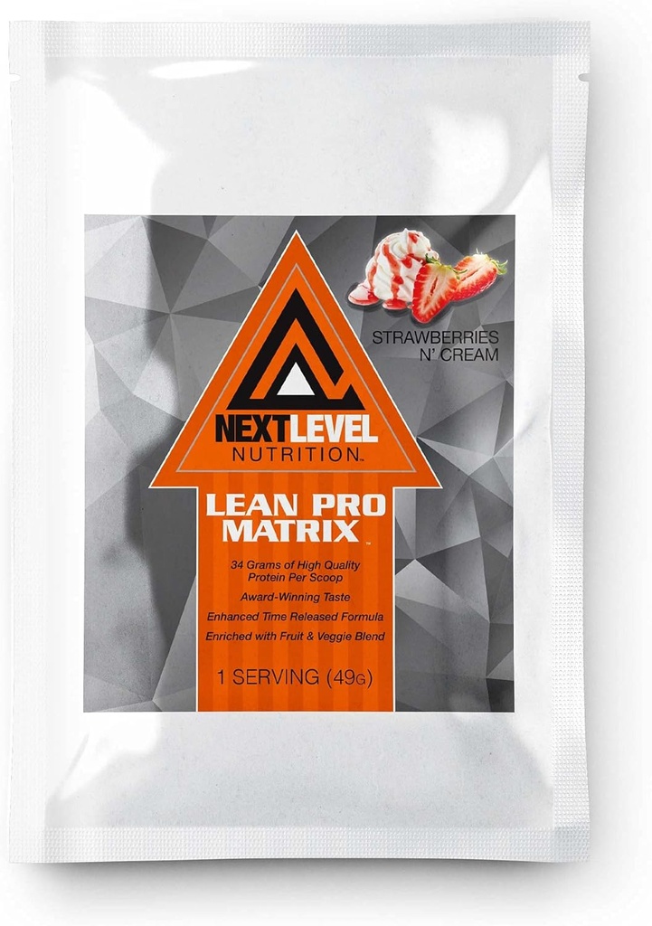 Lean Pro Matrix Protein Seyahat Paketleri Sonraki Seviye Beslenme | Strawberries and Cream | 7 Gün Supply Single Servisler