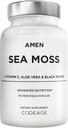Amen Sea Moss Supplement - 1000 mg Organik İrlandalı Deniz Moss, Bladderwrack, Burdock - C, Aloe Vera, Black Pepper - Seaweed Superfood, Vitaminler, Mineraller ve Antioksilar - Non-GMO - 90 Capsules