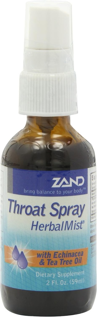 ZAND Immunity HerbalMist Throat Mix | Soothing Formula with Echinacea, Tea Tree, Sage, Elderberry & Peppermint (2oz)