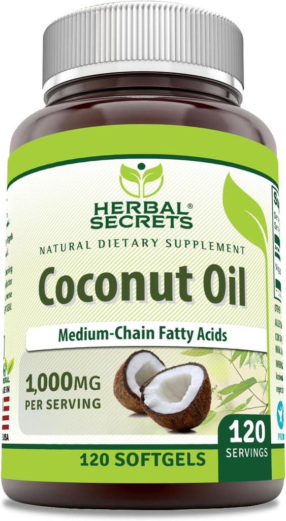 Φυτικά μυστικά Λάδι καρύδας 1000 Mg 120 Softgels συμπλήρωμα 