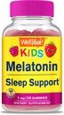 WellEvet Çocuklar Melatonin Gummies 1 mg - Uyuşturucu Özgür Uyku Yardımı Gummy Supplement, Çocuklar için Uyku Desteği - Gluten Free, Gelatin Free, Non GMO, Vegetarian - Natural Sourced Flavor - 60 Gummies