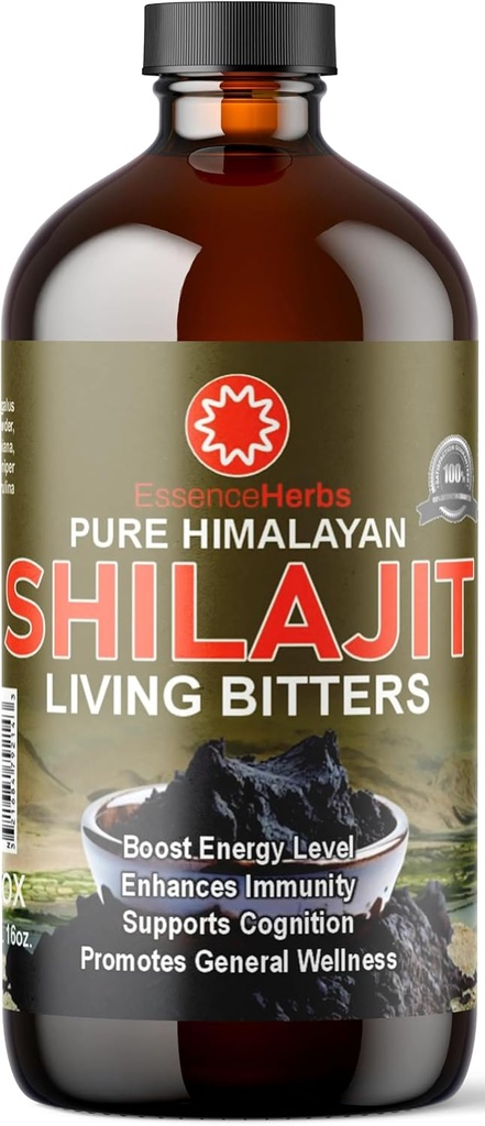 Essence Herbs Shilajit Bitters Sıvılar Shilajit, Moringa, Black Seed, & More (Pack of 1)