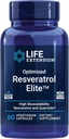 Life Extension Optimized Resveratrol Elite, Trans-resveratrol, quercetin, sağlıklı Aging, Heart Health, Brain Health, oxidative Stress, Gluten-Free, Non-GMO, Vegetarian, 60 Capsules