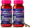Dream Spell 3D Natural-Based Sleep Aid - Soothes an Alert Mind, No Next-Day Grogginess- Yenilikçi Formula 3Mg Melatonin, GABA, Hops - Restful Nights, Reneed Mornings - 120 Capsules