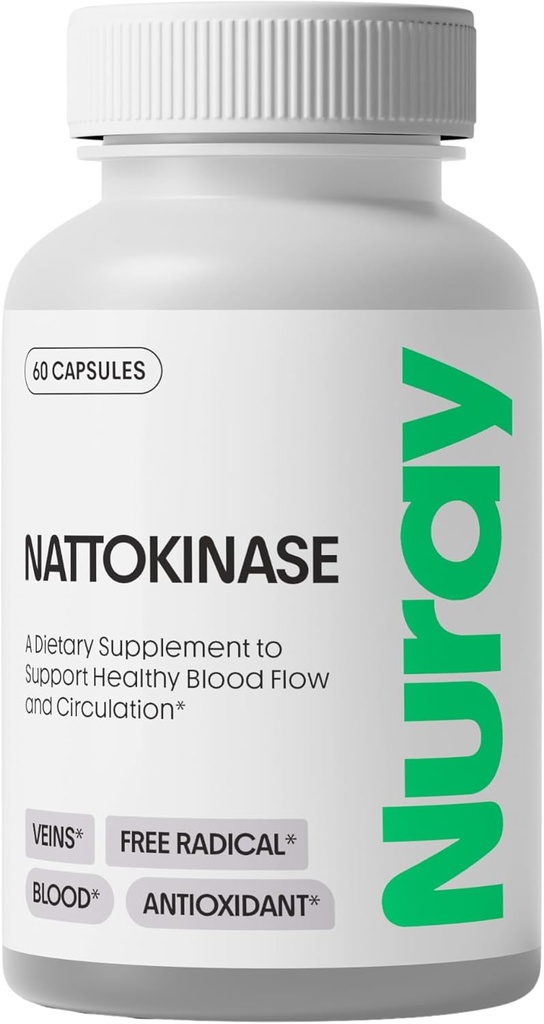 Nuray Nattokinase 150 mg, 20.000 FU ανά υπηρεσία – Υποστηρίζει υγιή κυκλοφορία και αγγειακή λειτουργία, 60 κάψουλες χορτοφάγων