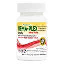 NaturesPlus Hema-Plex Iron - 60 Slow-Release Mini-Tabs - 85 mg Chelated Iron - Total Blood Health - C & Bioflavonoids - Vegan, Gluten Free - 30 Servisler