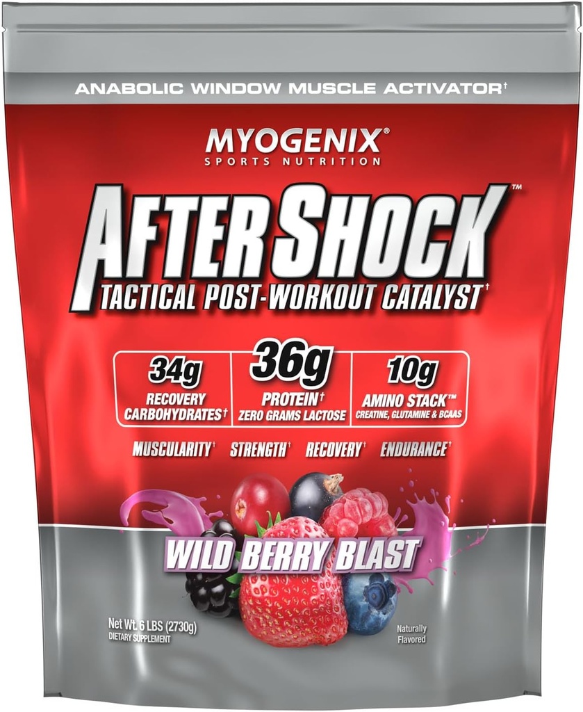 Myogenix μετά το σεισμό μετά την προπόνηση - μυϊκή ανάπτυξη σκόνη πρωτεΐνης ορού γάλακτος — επιταχύνει την ανάπτυξη και την αποκατάσταση των μυών - υποστηρίζει κοινή υγεία και επαναπληρώνει Glycogen — Wildberry Blast, 6 lbs