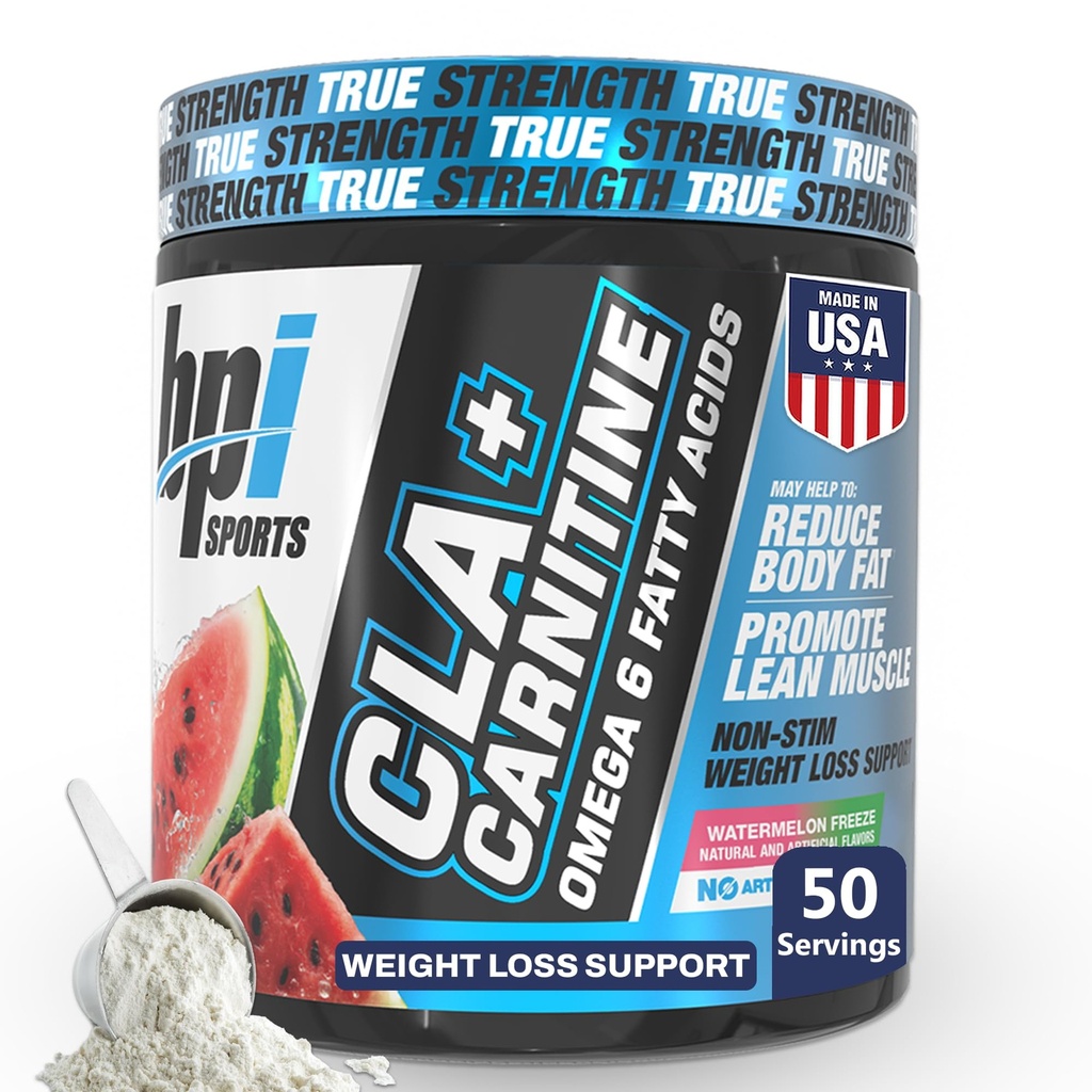 BPI Sports CLA+Carnitine – CLA L Carnitine & Linoleic Acid – L Carnitine Supplement for Kilo Kaybı, Metabolism & Lean Muscle – Caffeine Free – Watermelon Freeze – 50 Hizmet - 12.34 oz