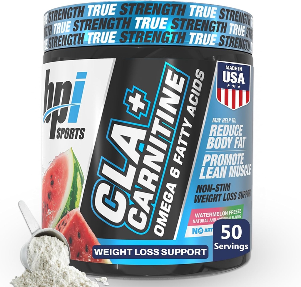 BPI Sports CLA+Carnitine – CLA L Carnitine & Linoleic Acid – L Carnitine Supplement for Kilo Kaybı, Metabolism & Lean Muscle – Caffeine Free – Watermelon Freeze – 50 Hizmet - 12.34 oz