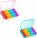 ASprink Pink ve Cyan Pill Organizer 3 Times bir gün - Haftalık Pill Box 3 Times a Day - Daily Pill Box 7 Day Medicine Organizer, Büyük Pill Case Pill Box 3 Times a Day, Travel Pill Organizer