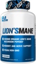 Evlution Organic Lion’s Mane Mushroom Supplement - Κάψουλες Mane Mushroom του Λέοντος Nootropics Brain Support Supplement for Focus Memory Clarity and Inunity Support