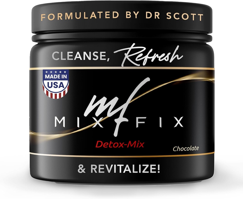 Mix-Fix Full Spectrum Detox Toz - Doğal Günlük Digestive Health & Vitality - Plantive Vegan Liver Cleanse Toz - Gally Supports Body Detoxification | Chocolate (30 hizmet)