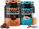 Nutrology TRIPACT Protein - Premium Beslenme Shake - Non-GMO Grass Fed Whey proteini,Plant proteinler,Greens, Superfoods & Probiyotiks - 5g BCAAs - Creamy & Chocolate VanillaLatte w/Cinnamon 1.5lb Her biri her