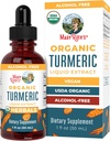 MaryRuth Organics Organic Turmeric Liquid Extract | Sugar Free | USDA Organic | Organik Turmeric Supplement | Non-GMO | Gluten Free | Vegan | Alkol Özgür Tincture | 1 Fl Oz