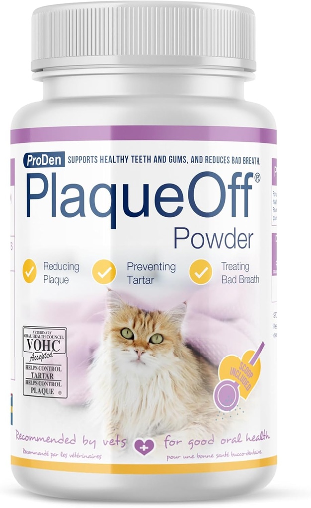 Cats için ProDen PlaqueOff Toz - Plaque & Tartar Fonksiyonu, Breath Freshener, Feline Oral Care - 40g
