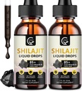 (2-Pack) Yüksek Potency Shilajit Pure Himalaya Organik Sıvı Supplement, Shilajit Wear Erkekler ve Kadınlar için Geri Döndü, Max Potency 85+ Clean Trace Minerals & Fulvic Acid for Energy, Metabolism & Immune Support