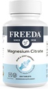Freeda Magnezyum Citrate 400 mg Per Servis - High-Abhidrasyon Citrate Tabletler - Nerve & Bone Health - Vegan, Kosher, Gluten-Free Magnezyum Supplement (250 Ct)