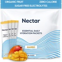 Nectar Hydration Packets - Electrolytes Toz Paketleri - Sugar Free & 0 Calorie - Organik Meyve Sıvı Günlük IV Hydrate Sticks for Dehidr Relief & Rapid Rehidr (Mango 18 Pack)